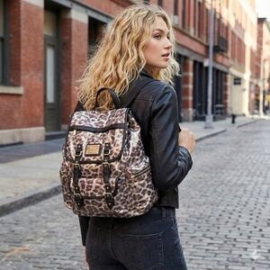Juicy Couture Metallic Leopard Print Backpack Rucksack